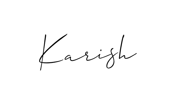 The best way (Allison_Script) to make a short signature is to pick only two or three words in your name. The name Karish include a total of six letters. For converting this name. Karish signature style 2 images and pictures png