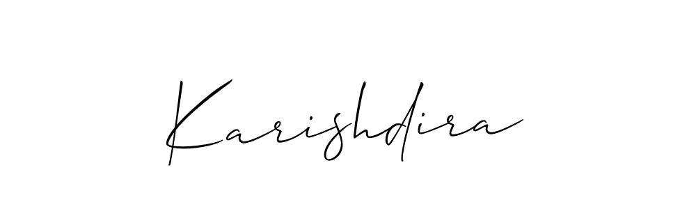 Design your own signature with our free online signature maker. With this signature software, you can create a handwritten (Allison_Script) signature for name Karishdira. Karishdira signature style 2 images and pictures png