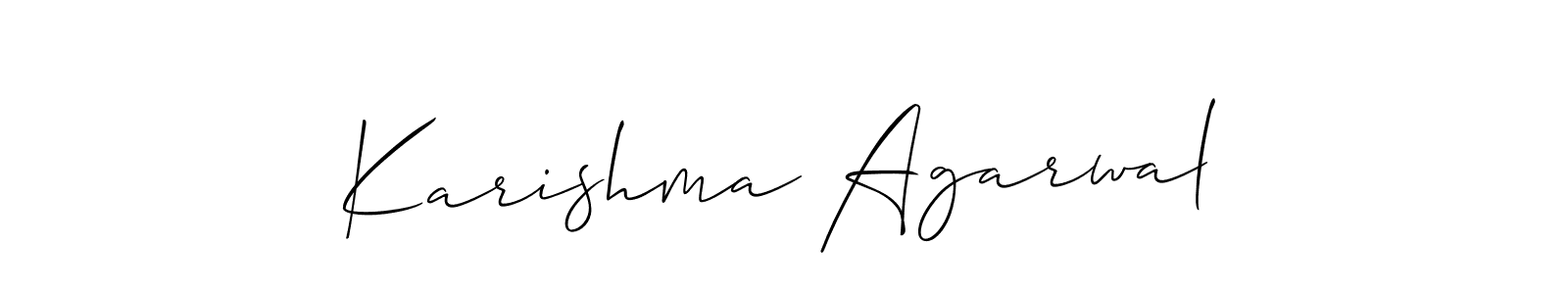 The best way (Allison_Script) to make a short signature is to pick only two or three words in your name. The name Karishma Agarwal include a total of six letters. For converting this name. Karishma Agarwal signature style 2 images and pictures png