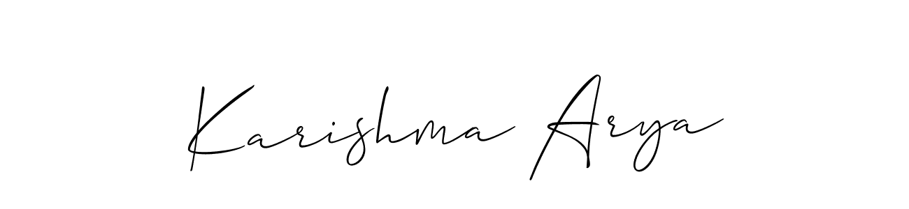 How to make Karishma Arya name signature. Use Allison_Script style for creating short signs online. This is the latest handwritten sign. Karishma Arya signature style 2 images and pictures png