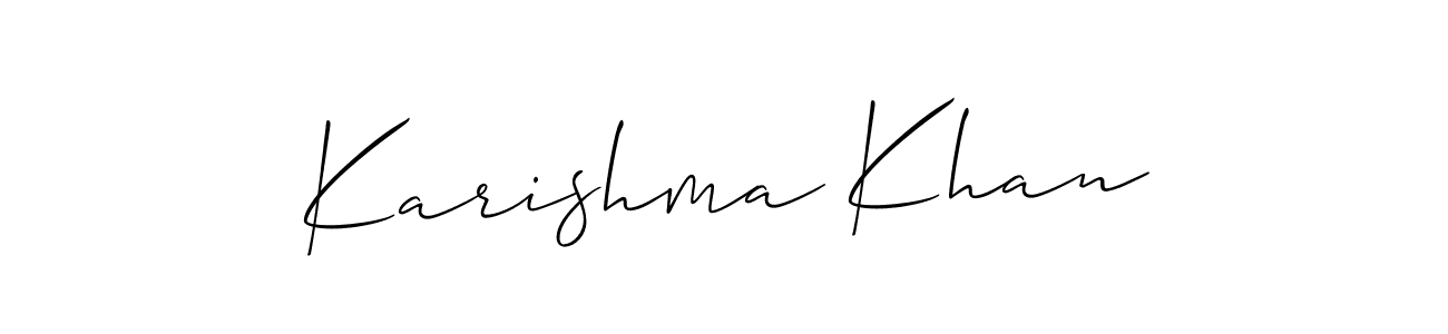 Make a beautiful signature design for name Karishma Khan. With this signature (Allison_Script) style, you can create a handwritten signature for free. Karishma Khan signature style 2 images and pictures png