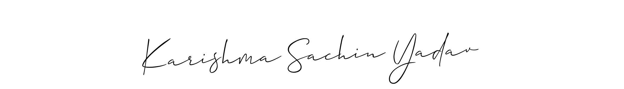 Design your own signature with our free online signature maker. With this signature software, you can create a handwritten (Allison_Script) signature for name Karishma Sachin Yadav. Karishma Sachin Yadav signature style 2 images and pictures png