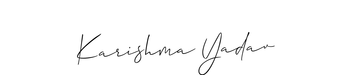 This is the best signature style for the Karishma Yadav name. Also you like these signature font (Allison_Script). Mix name signature. Karishma Yadav signature style 2 images and pictures png