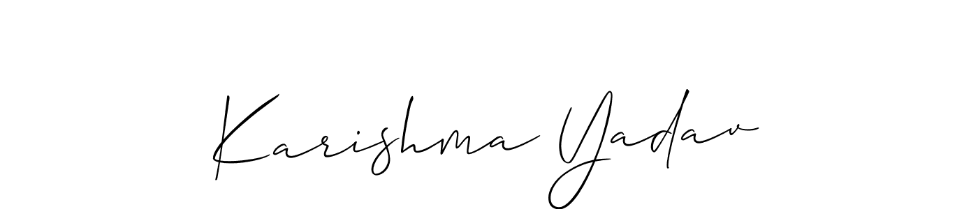 You should practise on your own different ways (Allison_Script) to write your name (Karishma Yadav) in signature. don't let someone else do it for you. Karishma Yadav signature style 2 images and pictures png