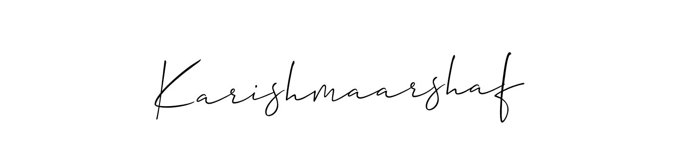 Make a short Karishmaarshaf signature style. Manage your documents anywhere anytime using Allison_Script. Create and add eSignatures, submit forms, share and send files easily. Karishmaarshaf signature style 2 images and pictures png