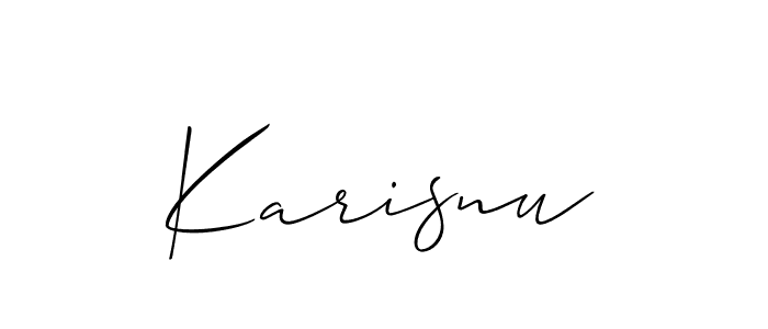 It looks lik you need a new signature style for name Karisnu. Design unique handwritten (Allison_Script) signature with our free signature maker in just a few clicks. Karisnu signature style 2 images and pictures png