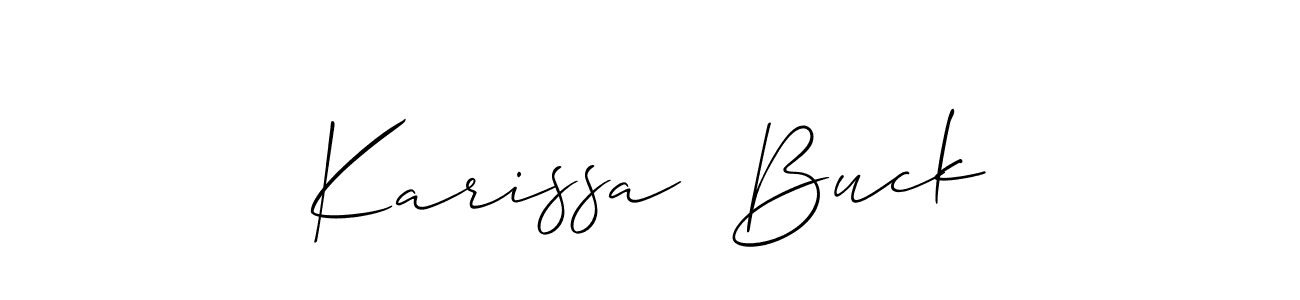 Similarly Allison_Script is the best handwritten signature design. Signature creator online .You can use it as an online autograph creator for name Karissa  Buck. Karissa  Buck signature style 2 images and pictures png