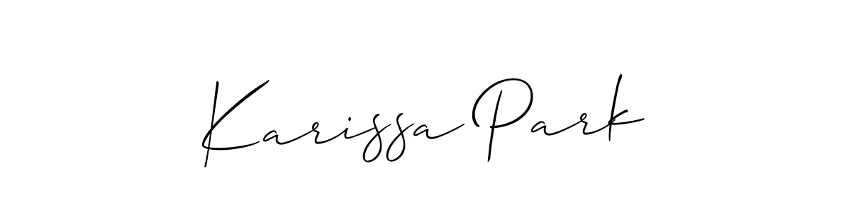 Make a beautiful signature design for name Karissa Park. With this signature (Allison_Script) style, you can create a handwritten signature for free. Karissa Park signature style 2 images and pictures png