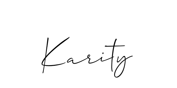 if you are searching for the best signature style for your name Karity. so please give up your signature search. here we have designed multiple signature styles  using Allison_Script. Karity signature style 2 images and pictures png