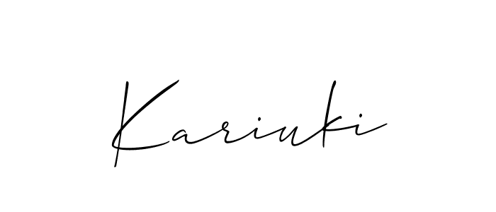 The best way (Allison_Script) to make a short signature is to pick only two or three words in your name. The name Kariuki include a total of six letters. For converting this name. Kariuki signature style 2 images and pictures png
