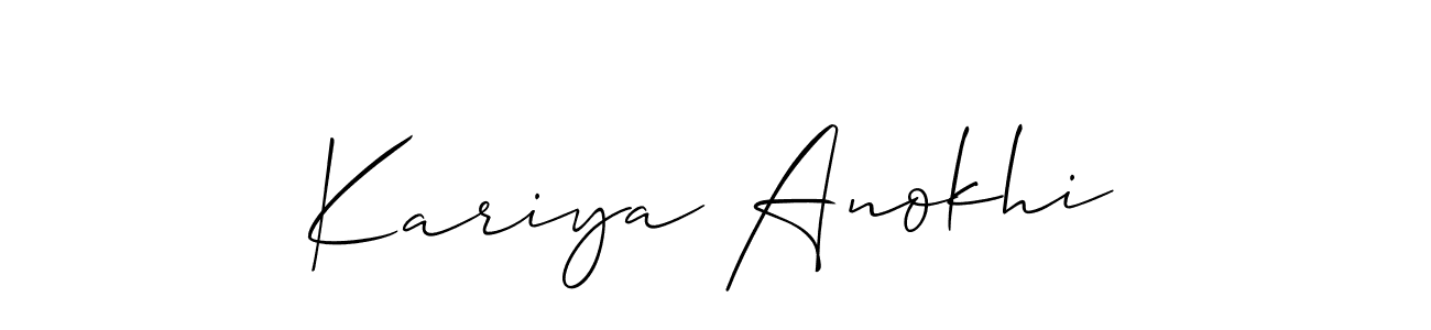 Make a beautiful signature design for name Kariya Anokhi. Use this online signature maker to create a handwritten signature for free. Kariya Anokhi signature style 2 images and pictures png