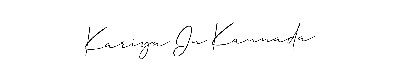 Design your own signature with our free online signature maker. With this signature software, you can create a handwritten (Allison_Script) signature for name Kariya In Kannada. Kariya In Kannada signature style 2 images and pictures png