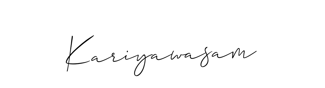 Similarly Allison_Script is the best handwritten signature design. Signature creator online .You can use it as an online autograph creator for name Kariyawasam. Kariyawasam signature style 2 images and pictures png