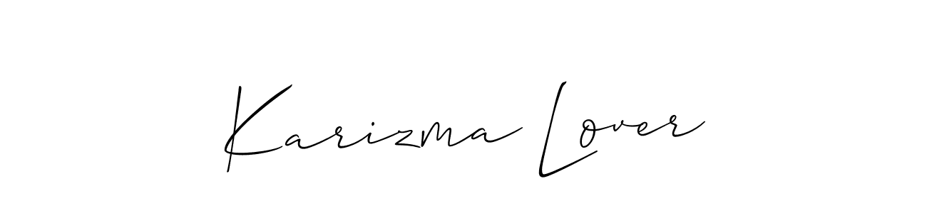 Also You can easily find your signature by using the search form. We will create Karizma Lover name handwritten signature images for you free of cost using Allison_Script sign style. Karizma Lover signature style 2 images and pictures png