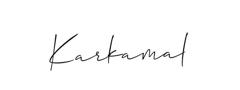 Allison_Script is a professional signature style that is perfect for those who want to add a touch of class to their signature. It is also a great choice for those who want to make their signature more unique. Get Karkamal name to fancy signature for free. Karkamal signature style 2 images and pictures png