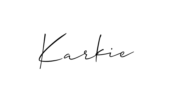 How to Draw Karkie signature style? Allison_Script is a latest design signature styles for name Karkie. Karkie signature style 2 images and pictures png