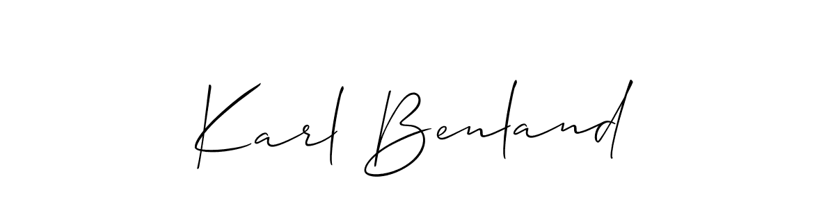 Design your own signature with our free online signature maker. With this signature software, you can create a handwritten (Allison_Script) signature for name Karl Benland. Karl Benland signature style 2 images and pictures png