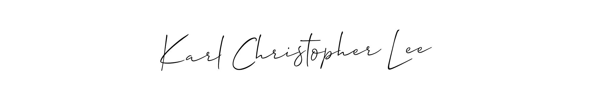 Use a signature maker to create a handwritten signature online. With this signature software, you can design (Allison_Script) your own signature for name Karl Christopher Lee. Karl Christopher Lee signature style 2 images and pictures png