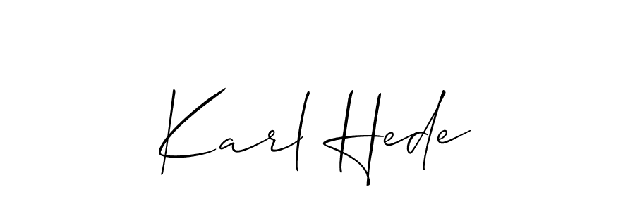 Use a signature maker to create a handwritten signature online. With this signature software, you can design (Allison_Script) your own signature for name Karl Hede. Karl Hede signature style 2 images and pictures png