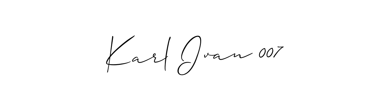Make a beautiful signature design for name Karl Ivan 007. With this signature (Allison_Script) style, you can create a handwritten signature for free. Karl Ivan 007 signature style 2 images and pictures png