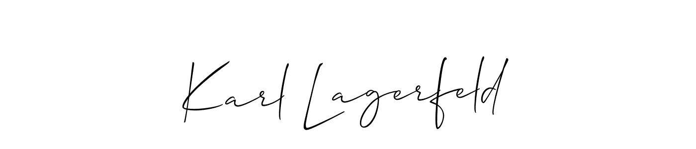 if you are searching for the best signature style for your name Karl Lagerfeld. so please give up your signature search. here we have designed multiple signature styles  using Allison_Script. Karl Lagerfeld signature style 2 images and pictures png