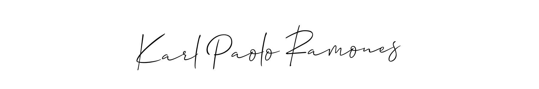 Make a beautiful signature design for name Karl Paolo Ramones. With this signature (Allison_Script) style, you can create a handwritten signature for free. Karl Paolo Ramones signature style 2 images and pictures png