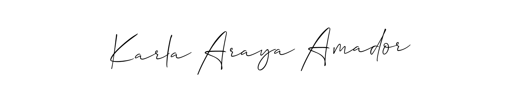 How to make Karla Araya Amador name signature. Use Allison_Script style for creating short signs online. This is the latest handwritten sign. Karla Araya Amador signature style 2 images and pictures png