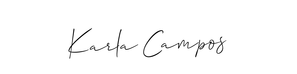 Use a signature maker to create a handwritten signature online. With this signature software, you can design (Allison_Script) your own signature for name Karla Campos. Karla Campos signature style 2 images and pictures png