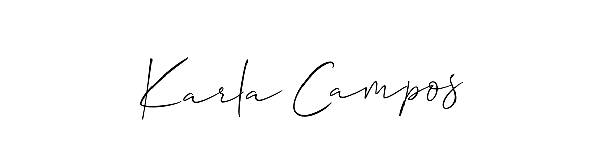Make a beautiful signature design for name Karla Campos. With this signature (Allison_Script) style, you can create a handwritten signature for free. Karla Campos signature style 2 images and pictures png
