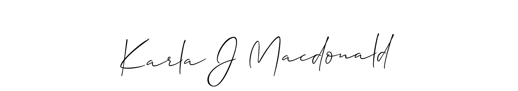 Also we have Karla J Macdonald name is the best signature style. Create professional handwritten signature collection using Allison_Script autograph style. Karla J Macdonald signature style 2 images and pictures png