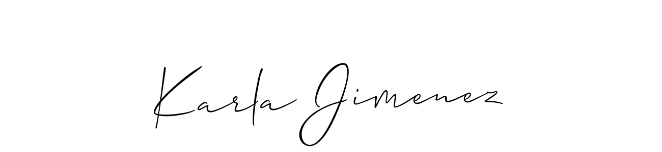 Karla Jimenez stylish signature style. Best Handwritten Sign (Allison_Script) for my name. Handwritten Signature Collection Ideas for my name Karla Jimenez. Karla Jimenez signature style 2 images and pictures png