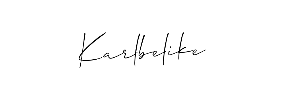 Create a beautiful signature design for name Karlbelike. With this signature (Allison_Script) fonts, you can make a handwritten signature for free. Karlbelike signature style 2 images and pictures png