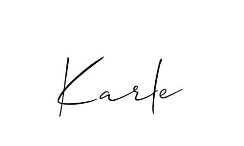 Design your own signature with our free online signature maker. With this signature software, you can create a handwritten (Allison_Script) signature for name Karle. Karle signature style 2 images and pictures png