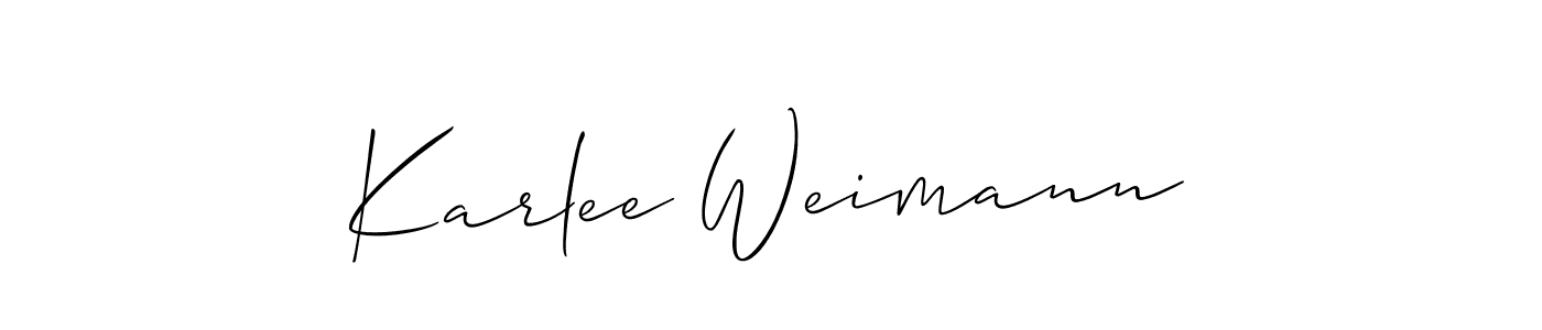 Design your own signature with our free online signature maker. With this signature software, you can create a handwritten (Allison_Script) signature for name Karlee Weimann. Karlee Weimann signature style 2 images and pictures png