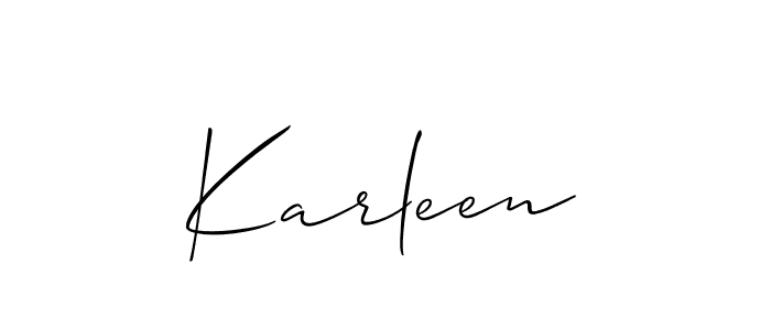 if you are searching for the best signature style for your name Karleen. so please give up your signature search. here we have designed multiple signature styles  using Allison_Script. Karleen signature style 2 images and pictures png