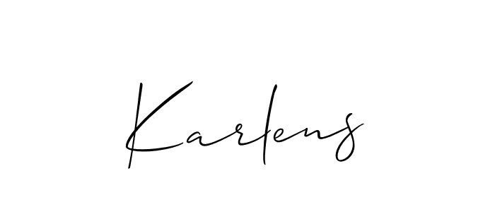 if you are searching for the best signature style for your name Karlens. so please give up your signature search. here we have designed multiple signature styles  using Allison_Script. Karlens signature style 2 images and pictures png