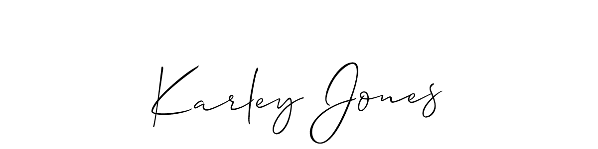 Karley Jones stylish signature style. Best Handwritten Sign (Allison_Script) for my name. Handwritten Signature Collection Ideas for my name Karley Jones. Karley Jones signature style 2 images and pictures png