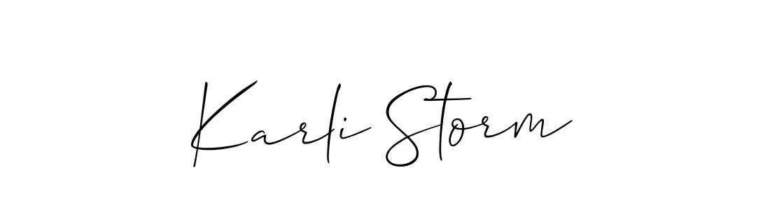 Create a beautiful signature design for name Karli Storm. With this signature (Allison_Script) fonts, you can make a handwritten signature for free. Karli Storm signature style 2 images and pictures png