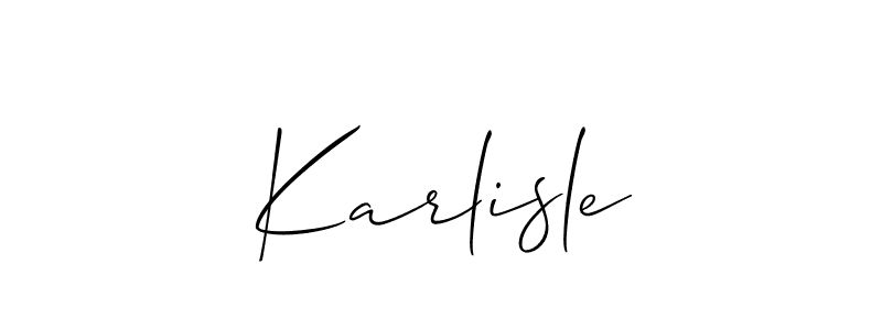 Make a short Karlisle signature style. Manage your documents anywhere anytime using Allison_Script. Create and add eSignatures, submit forms, share and send files easily. Karlisle signature style 2 images and pictures png