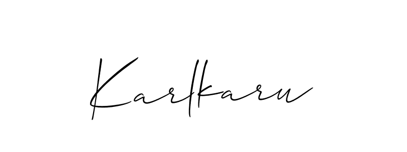 How to make Karlkaru name signature. Use Allison_Script style for creating short signs online. This is the latest handwritten sign. Karlkaru signature style 2 images and pictures png