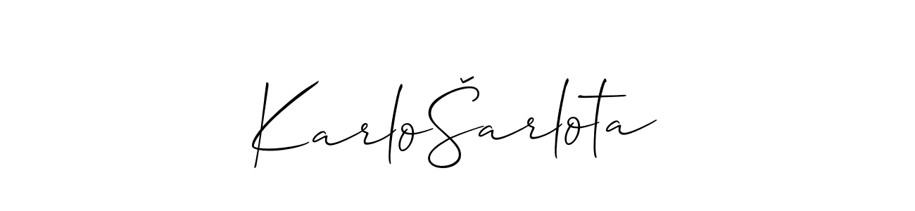 Create a beautiful signature design for name KarloŠarlota. With this signature (Allison_Script) fonts, you can make a handwritten signature for free. KarloŠarlota signature style 2 images and pictures png