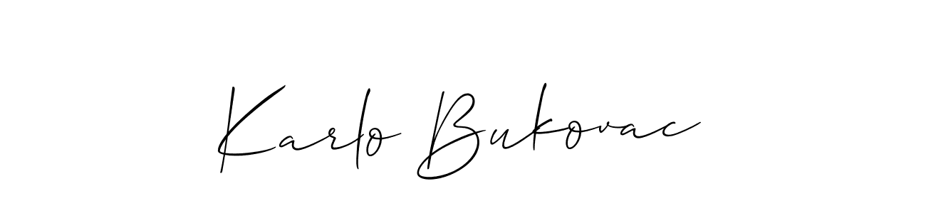 if you are searching for the best signature style for your name Karlo Bukovac. so please give up your signature search. here we have designed multiple signature styles  using Allison_Script. Karlo Bukovac signature style 2 images and pictures png