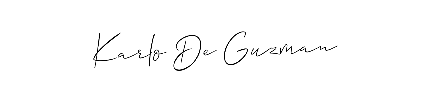 Similarly Allison_Script is the best handwritten signature design. Signature creator online .You can use it as an online autograph creator for name Karlo De Guzman. Karlo De Guzman signature style 2 images and pictures png