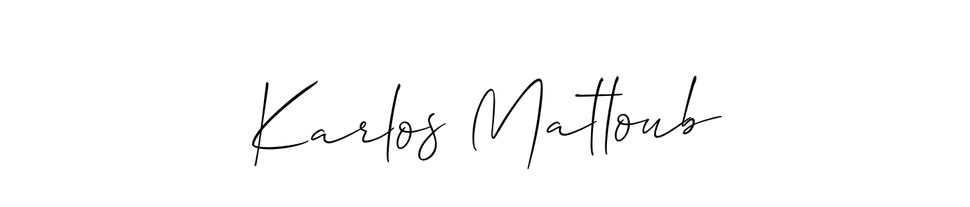 if you are searching for the best signature style for your name Karlos Matloub. so please give up your signature search. here we have designed multiple signature styles  using Allison_Script. Karlos Matloub signature style 2 images and pictures png