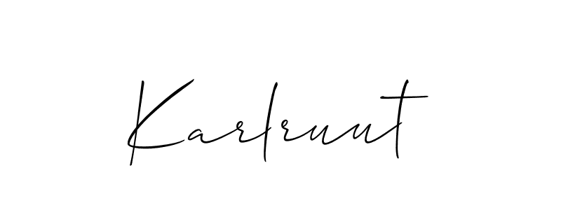 The best way (Allison_Script) to make a short signature is to pick only two or three words in your name. The name Karlruut include a total of six letters. For converting this name. Karlruut signature style 2 images and pictures png