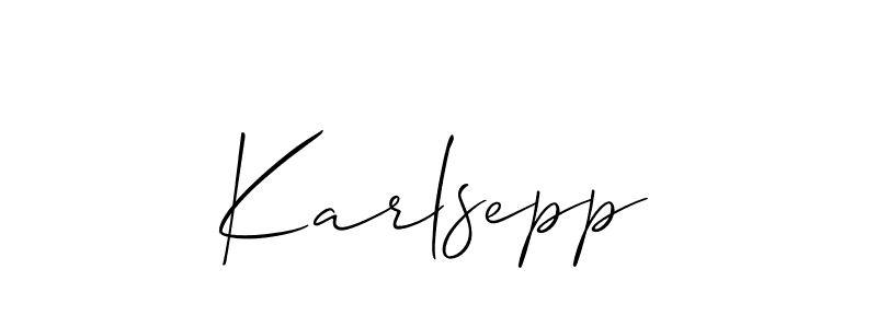 Karlsepp stylish signature style. Best Handwritten Sign (Allison_Script) for my name. Handwritten Signature Collection Ideas for my name Karlsepp. Karlsepp signature style 2 images and pictures png