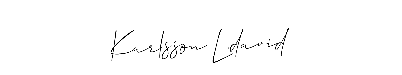 You can use this online signature creator to create a handwritten signature for the name Karlsson L.david. This is the best online autograph maker. Karlsson L.david signature style 2 images and pictures png