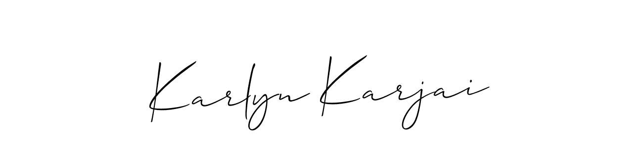 Karlyn Karjai stylish signature style. Best Handwritten Sign (Allison_Script) for my name. Handwritten Signature Collection Ideas for my name Karlyn Karjai. Karlyn Karjai signature style 2 images and pictures png