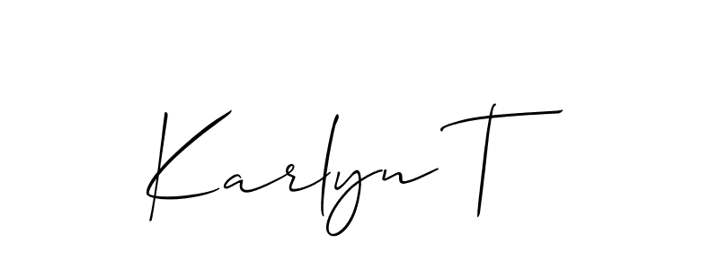 Make a beautiful signature design for name Karlyn T. Use this online signature maker to create a handwritten signature for free. Karlyn T signature style 2 images and pictures png