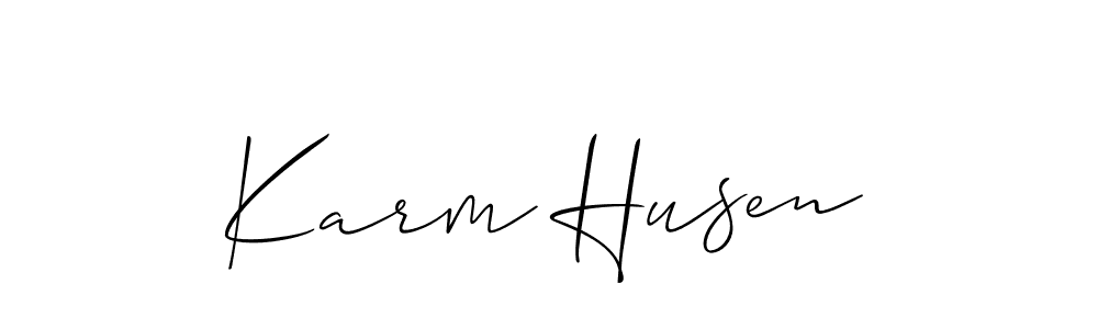 It looks lik you need a new signature style for name Karm Husen. Design unique handwritten (Allison_Script) signature with our free signature maker in just a few clicks. Karm Husen signature style 2 images and pictures png